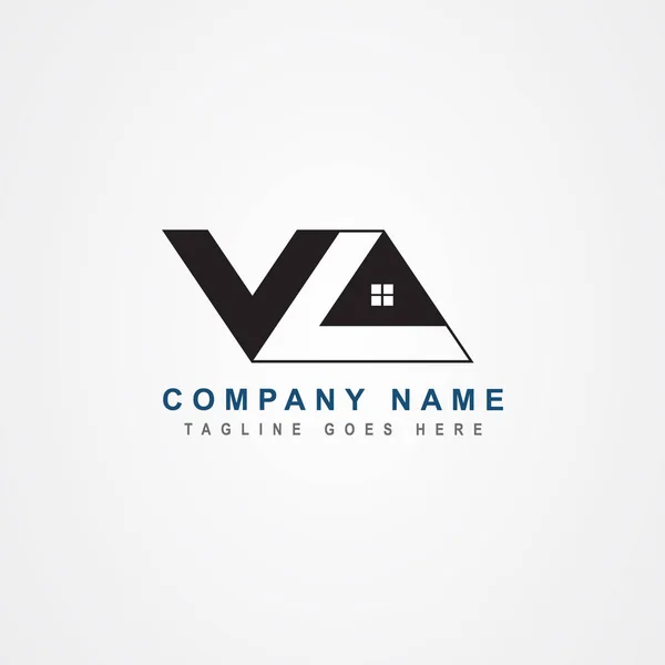 Letra o inicial v incorporado con la inspiración de diseño de logotipo de bienes raíces . — Vector de stock