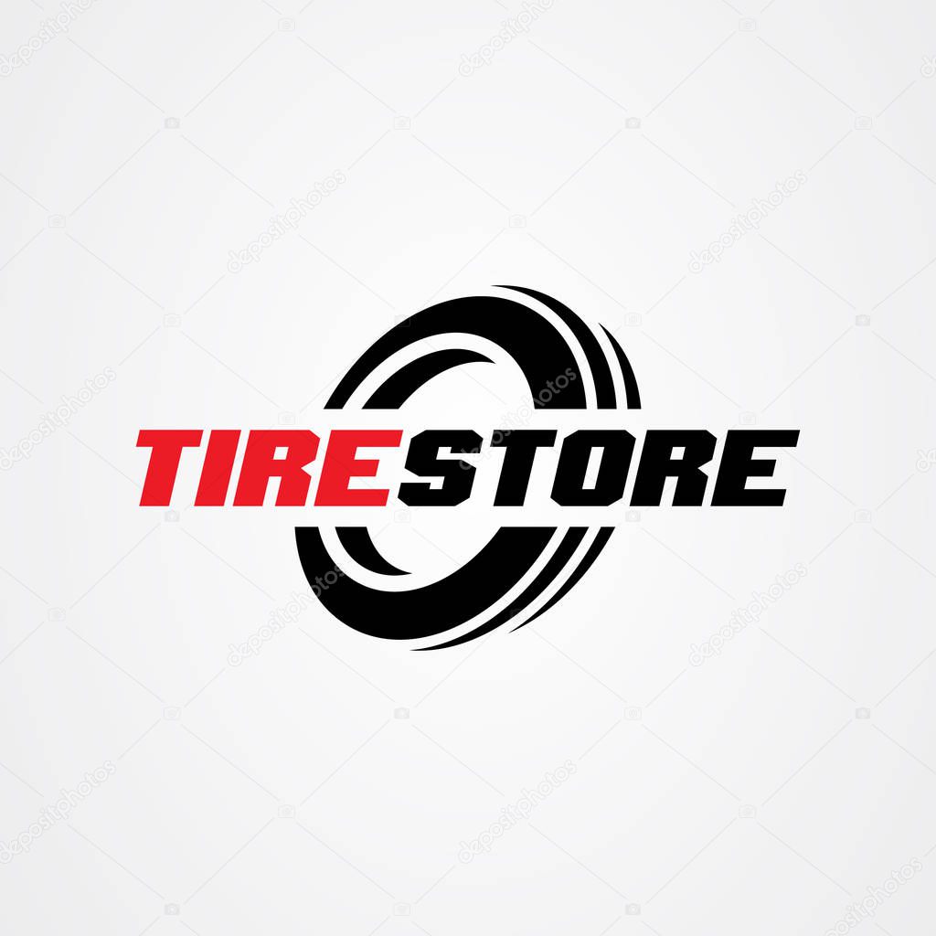 Tire shop logo template. tire icon vector illustration.