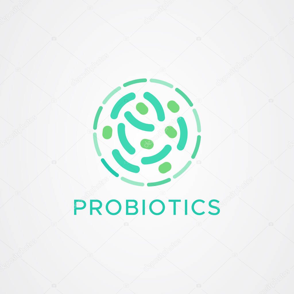 Probiotics bacteria logo design. Healthy nutrition ingredient for therapeutic