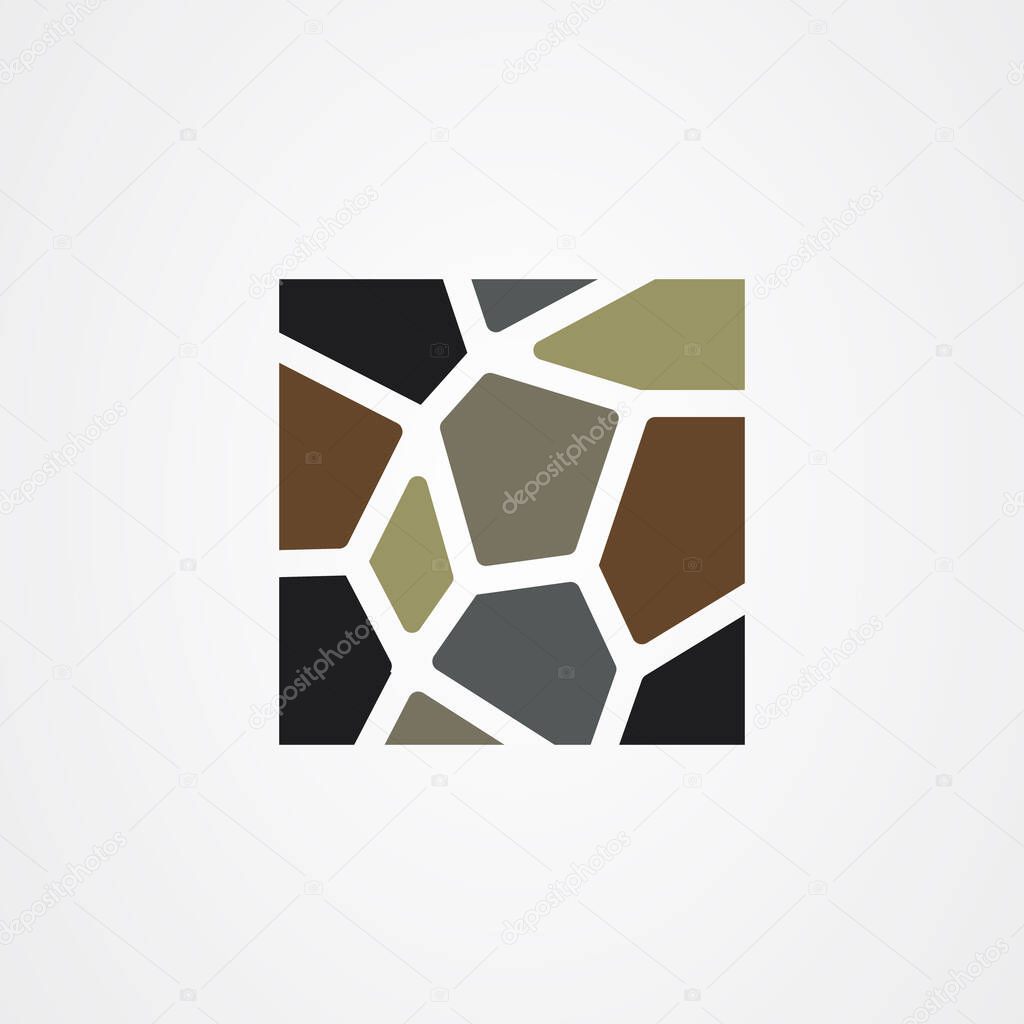 Stone wall logo design illustration