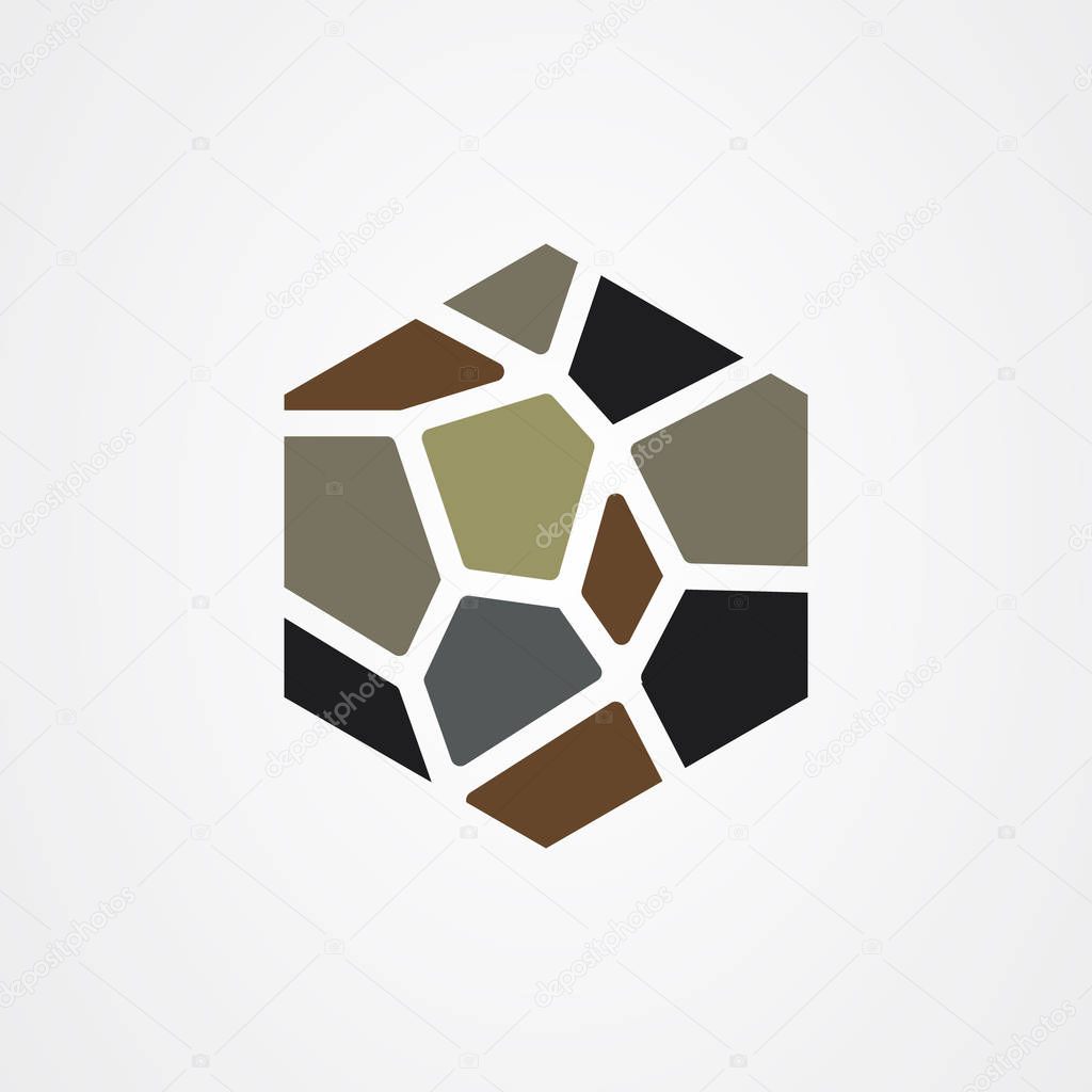 Stone wall logo design illustration
