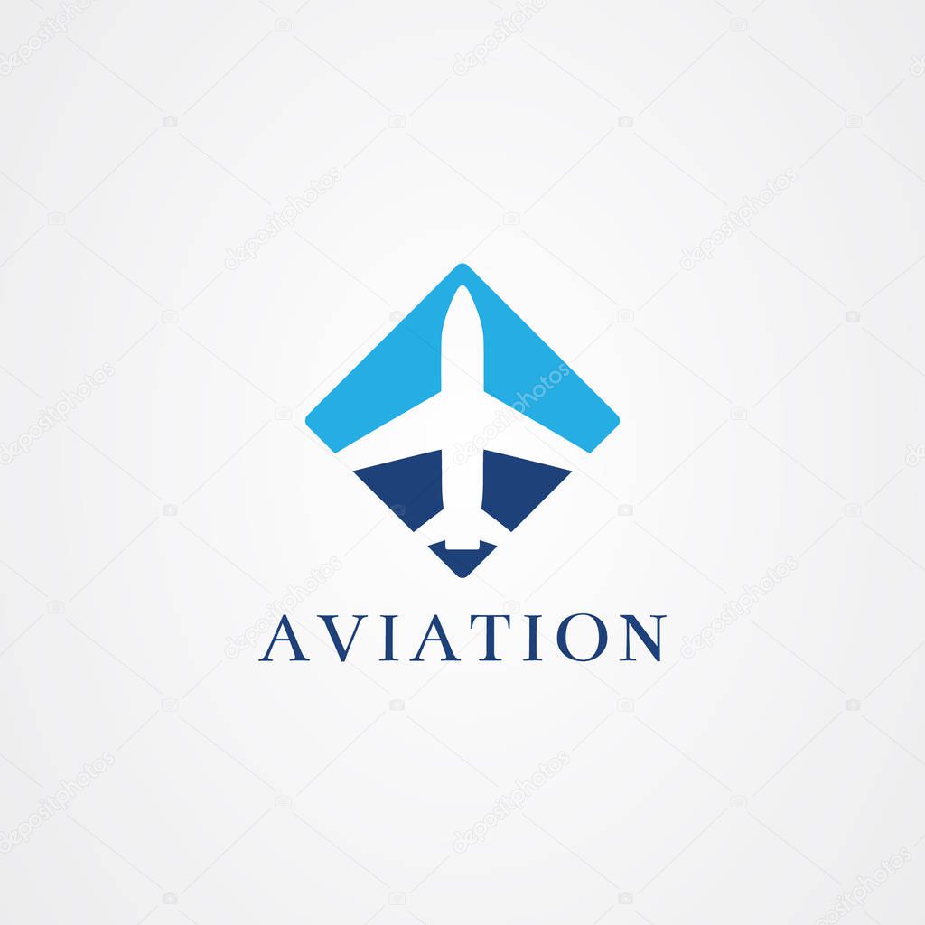 Aviation logo, plane icon vector design