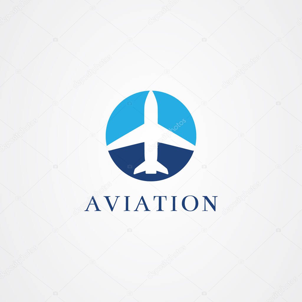 Aviation logo, plane icon vector design