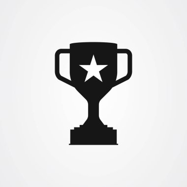 Kupa ikonu vektör tasarımı. ödül sembolü.
