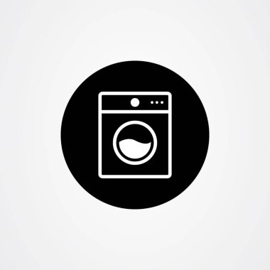 Çamaşır makinesi simgesi logo vektör tasarımı
