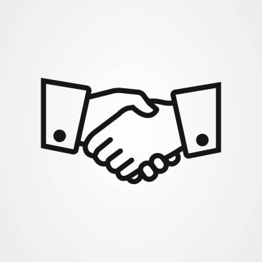 El sıkışma simgesi vektör tasarımı, anlaşma imzası illüstrasyonu.