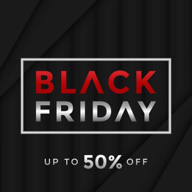 Siyah Cuma satış banner şablon tasarımı. Vektör çizim