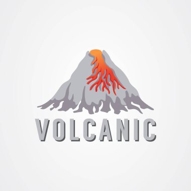 Lav vektör çizimi ile volkanik patlama