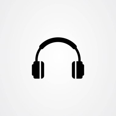 Kulaklık simgesi logo vektör tasarımı