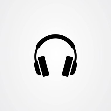 Kulaklık simgesi logo vektör tasarımı