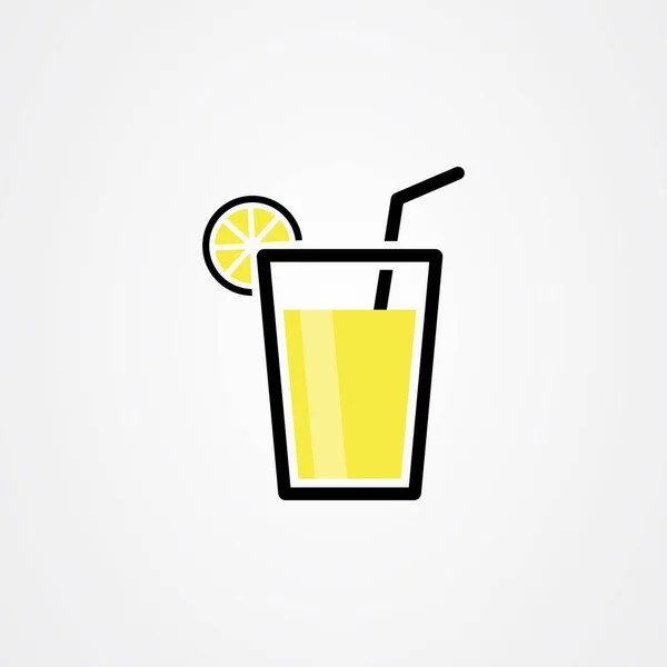 Drick med skiva citron ikon vektor design — Stock vektor
