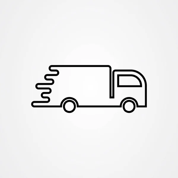 Icono del camión de reparto. ilustración simple vector plano . — Vector de stock