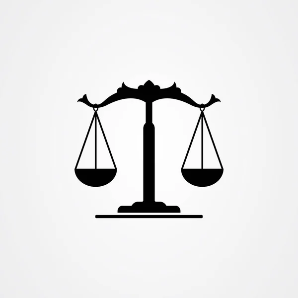 Icono de escala, plantilla de logotipo del bufete de abogados. vector plano simple. — Vector de stock