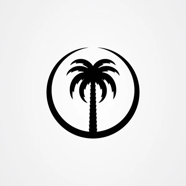 Palm tree silhouette icon. simple flat vector illustration — Stock Vector