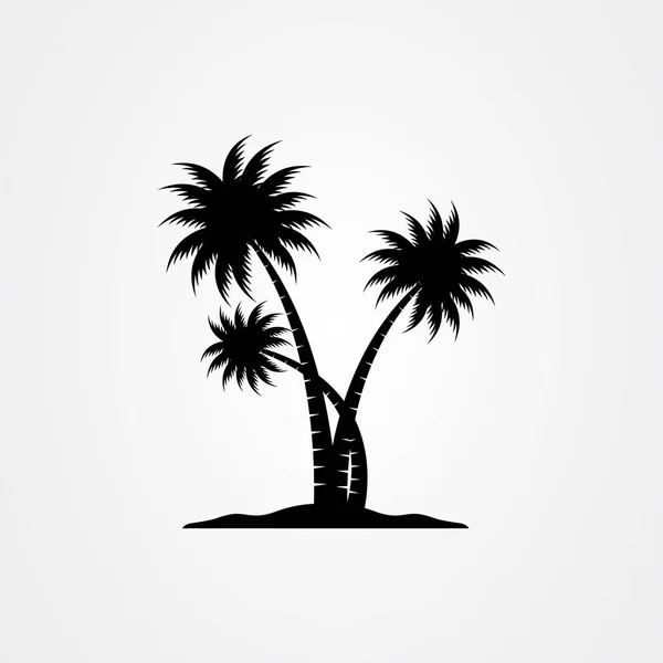 Ícone de silhueta de palmeira. simples ilustração vetorial plana —  Vetores de Stock