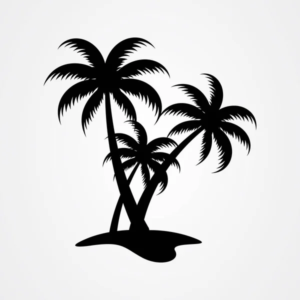 Palm tree silhouette icon. simple flat vector illustration — Stock Vector