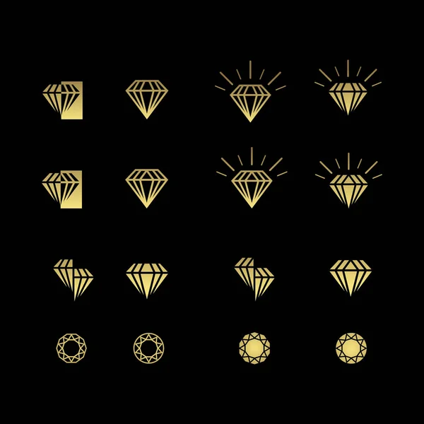 Diamond ikon logotyp design för smycken företag — Stock vektor