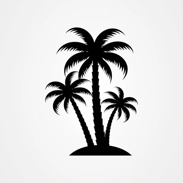 Icône silhouette de palmier. illustration simple de vecteur plat — Image vectorielle
