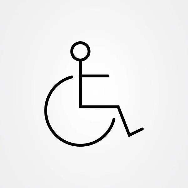 Wheel chair icon, disabled symbol vector template. — Stock Vector