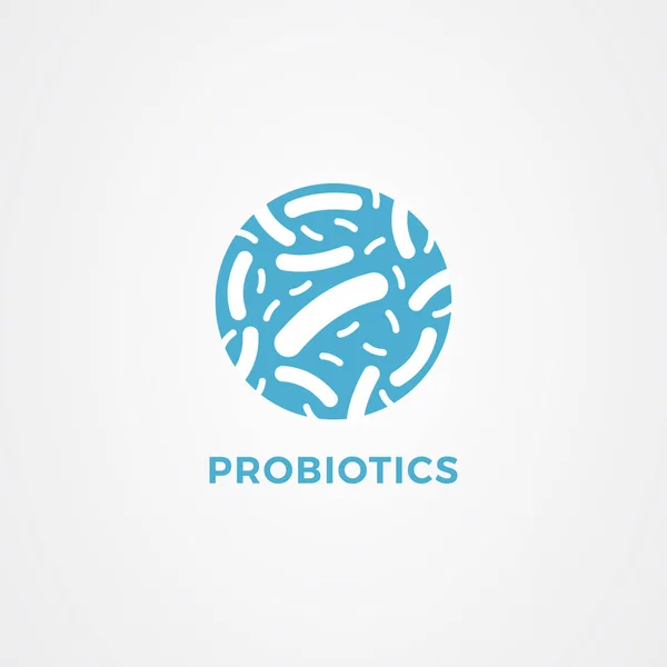 Probiyotik bakteri logo vektörü. Laktobacillus simge vektörü.