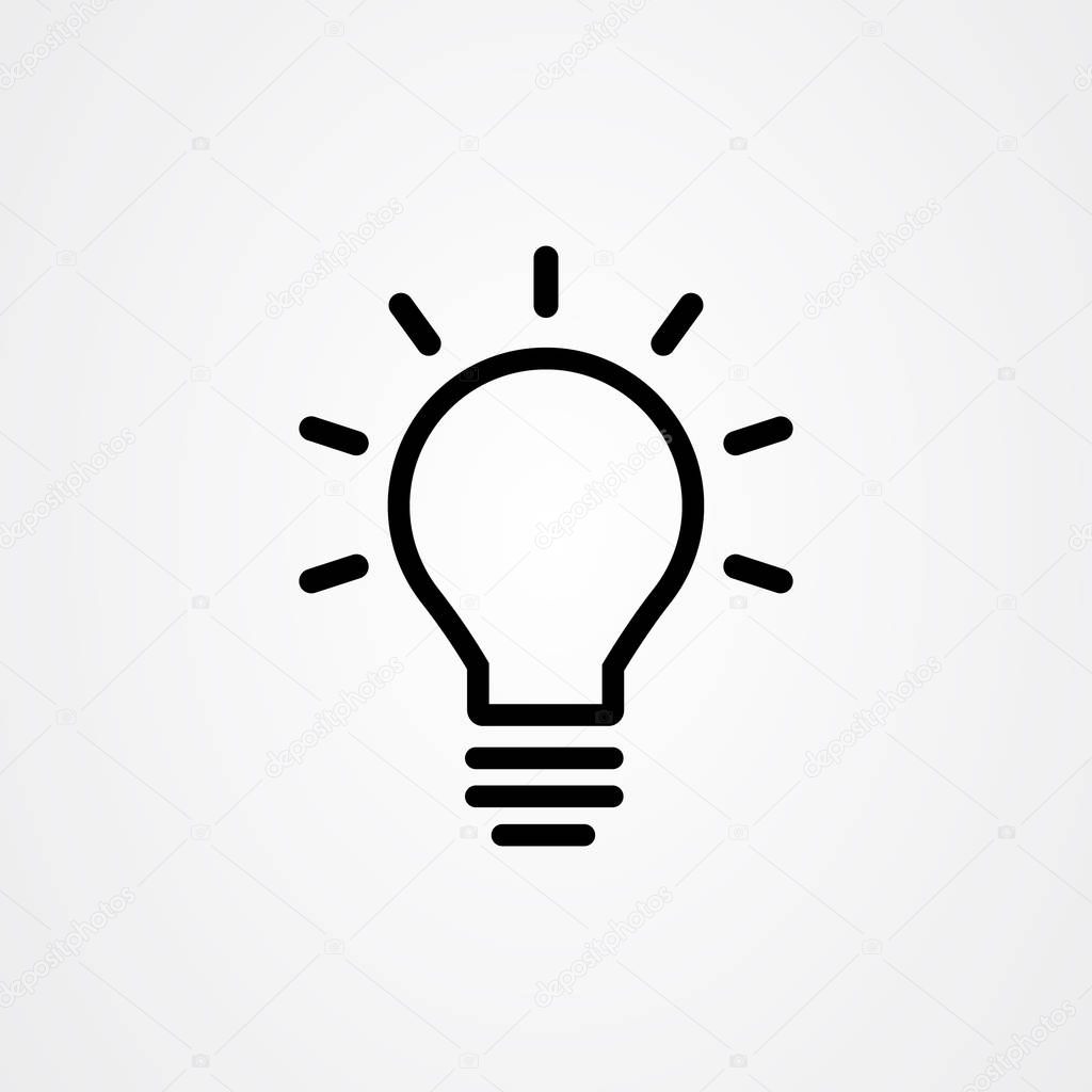 Bulb lamp icon logo vector design