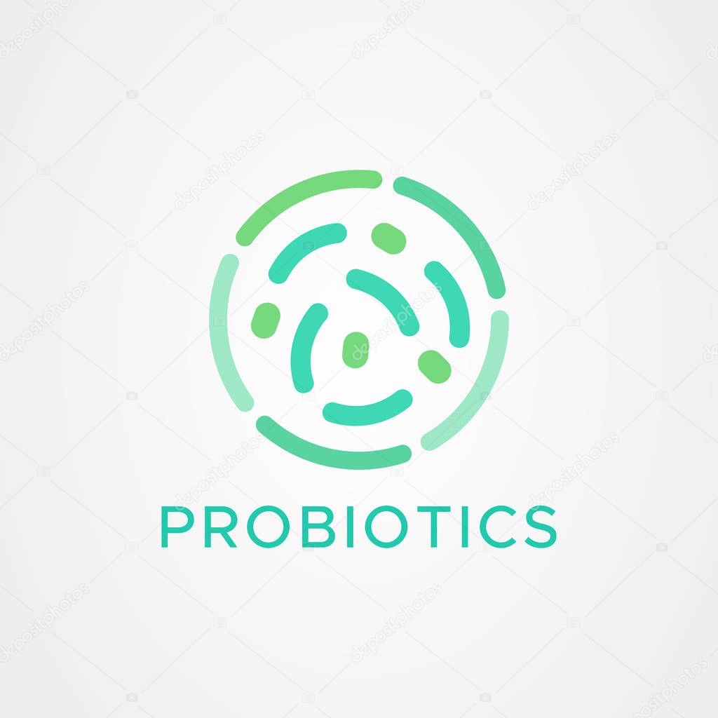 Probiotics bacteria logo design. Healthy nutrition ingredient for therapeutic