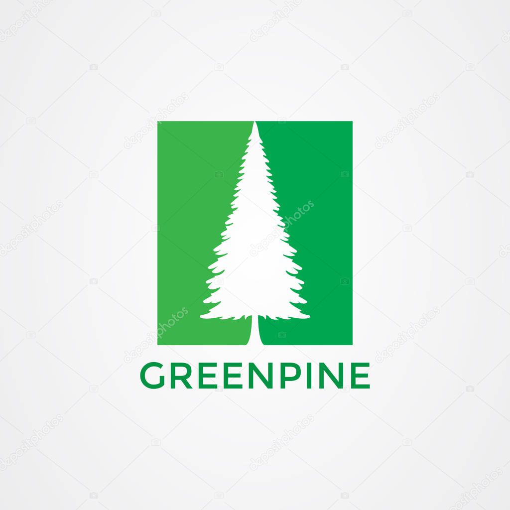 Pine tree icon logo design. vector illustration
