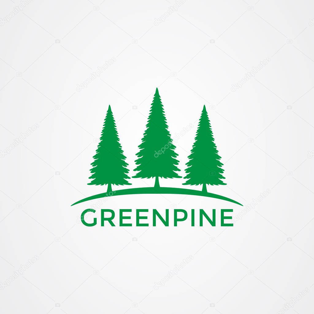 Pine tree icon logo design. vector illustration