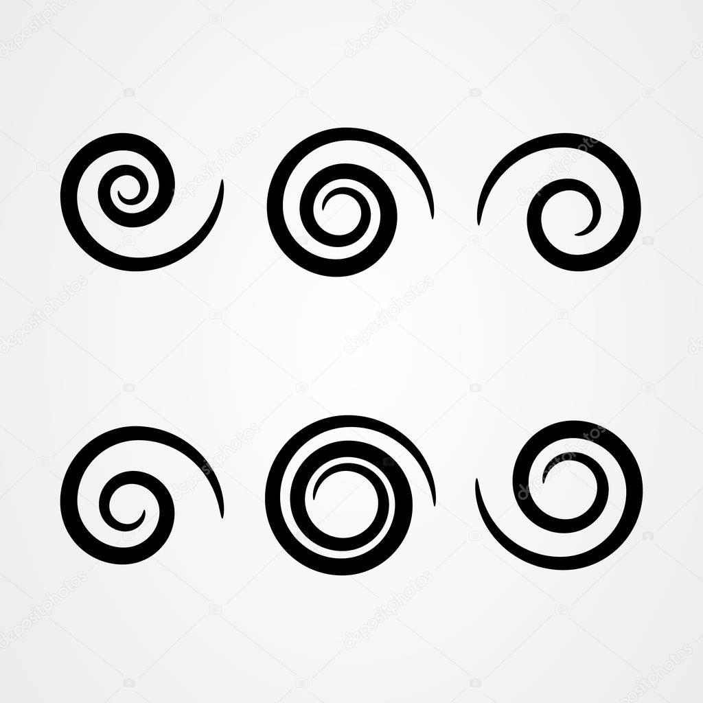 Set of floral swirl icon vector design