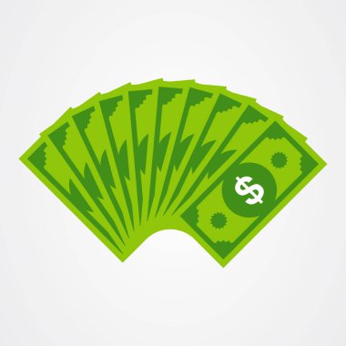 Dolar para ikonu vektörü. Nakit ödeme sembolü. Dolar işareti.