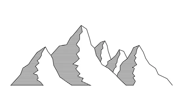 Mountain vector illustratie in vlakke lijn stijl — Stockvector