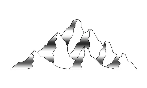 Ορεινή διανυσματική απεικόνιση σε στυλ επίπεδης γραμμής — Διανυσματικό Αρχείο