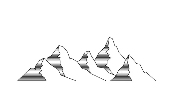 Ορεινή διανυσματική απεικόνιση σε στυλ επίπεδης γραμμής — Διανυσματικό Αρχείο