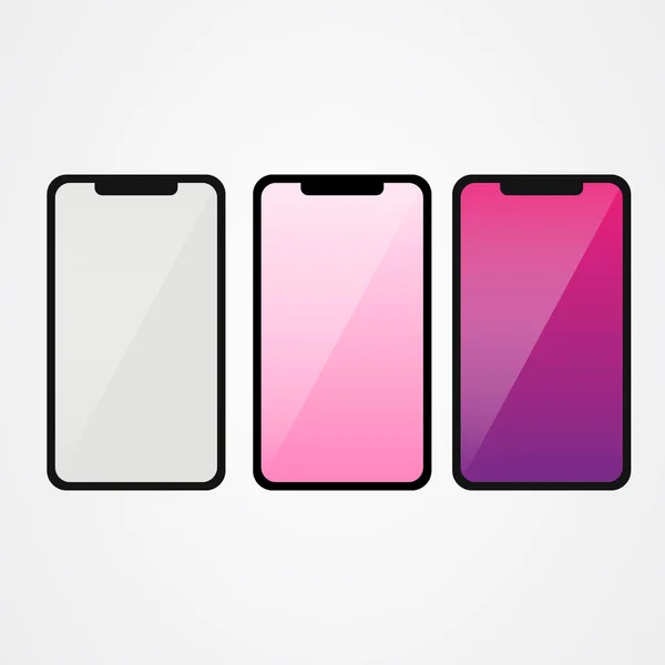 Illustration vectorielle plate de téléphone portable avec différentes couleurs — Image vectorielle