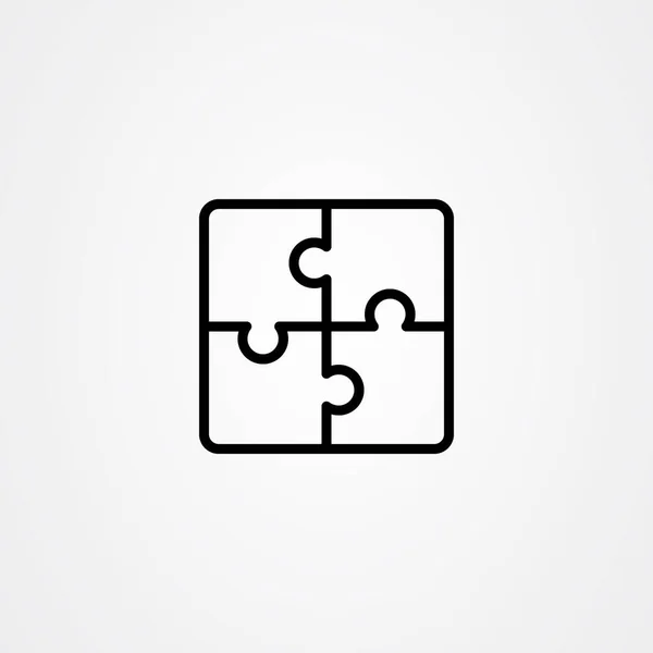 Icona puzzle design vettoriale piatto in stile contorno — Vettoriale Stock