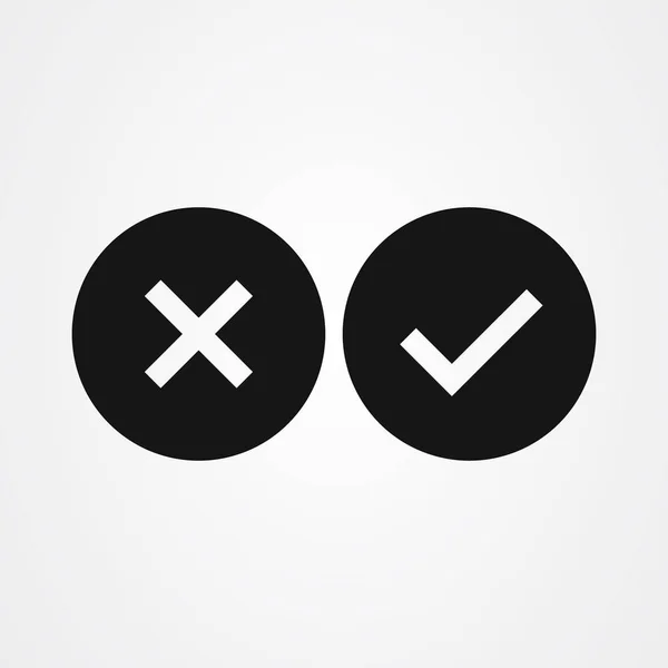 Cross mark și Check mark simbol icon vector — Vector de stoc