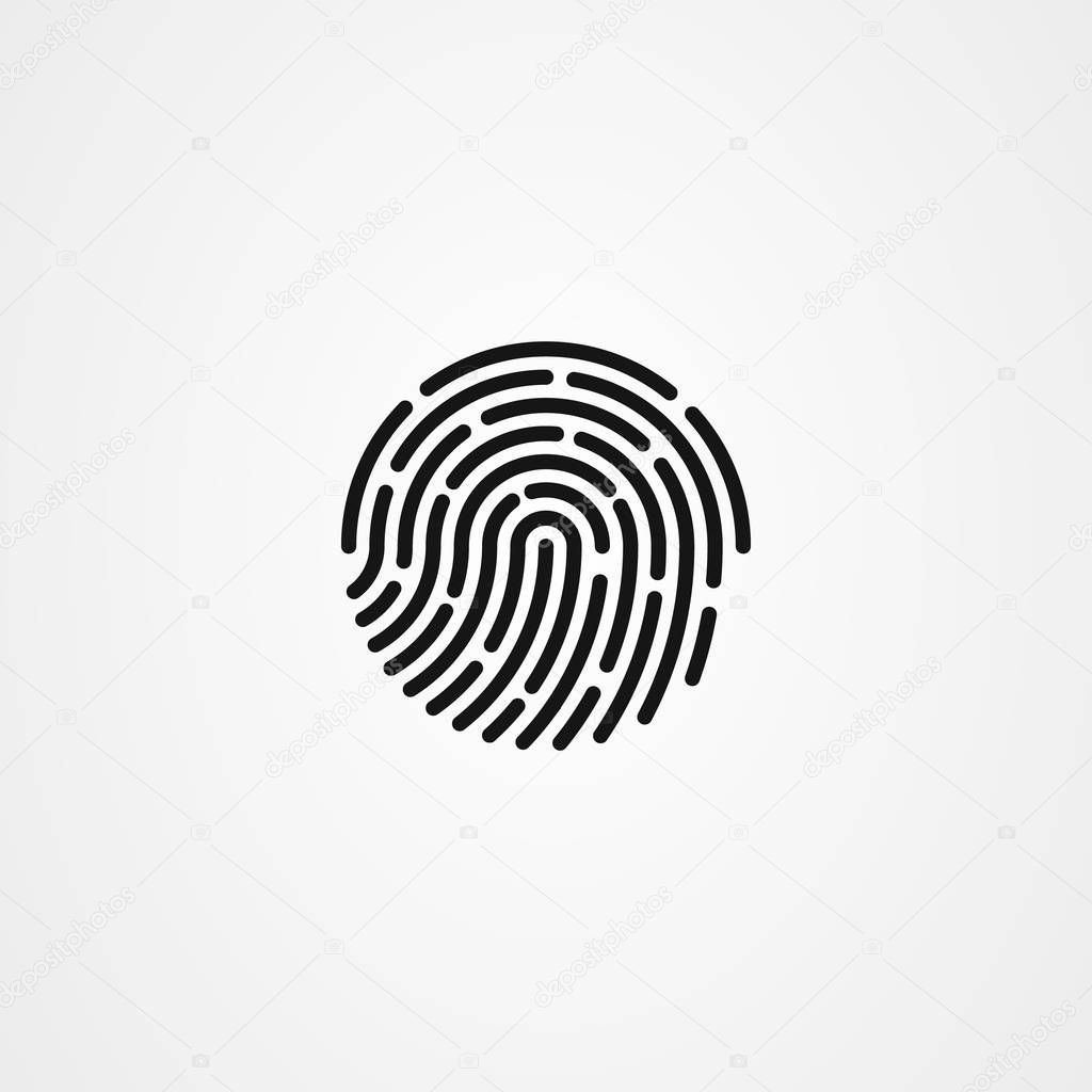 Fingerprint icon logo design. simple flat vector illustration.