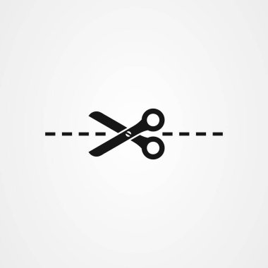 Makas simgesi, kesme ya da kesme sembolü çizimi