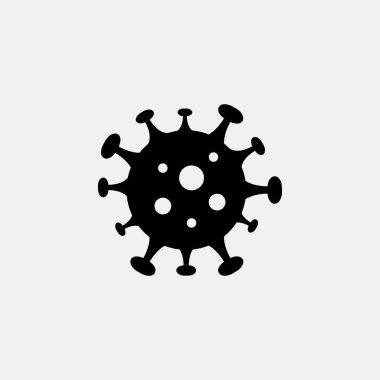 Virüs simgesi logosu tasarımı. Basit düz vektör illüstrasyonu