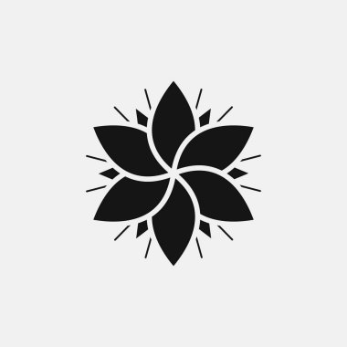 Çiçek ikonu logosu tasarımı. Basit düz vektör illüstrasyonu