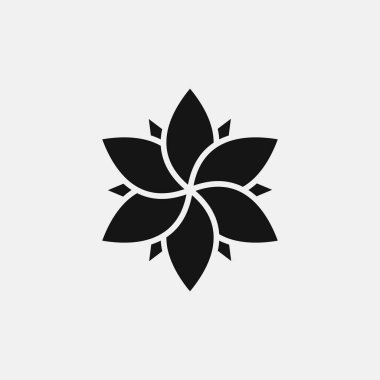 Çiçek ikonu logosu tasarımı. Basit düz vektör illüstrasyonu