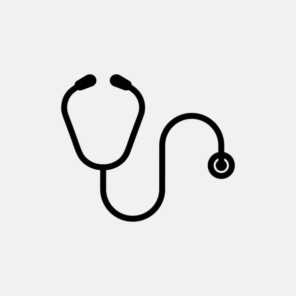 Design Logo Icône Stéthoscope Illustration Simple Vecteur Plat — Image vectorielle