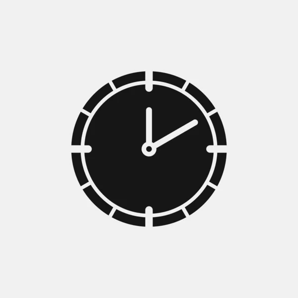 Icône Horloge Logo Design Illustration Simple Vecteur Plat — Image vectorielle