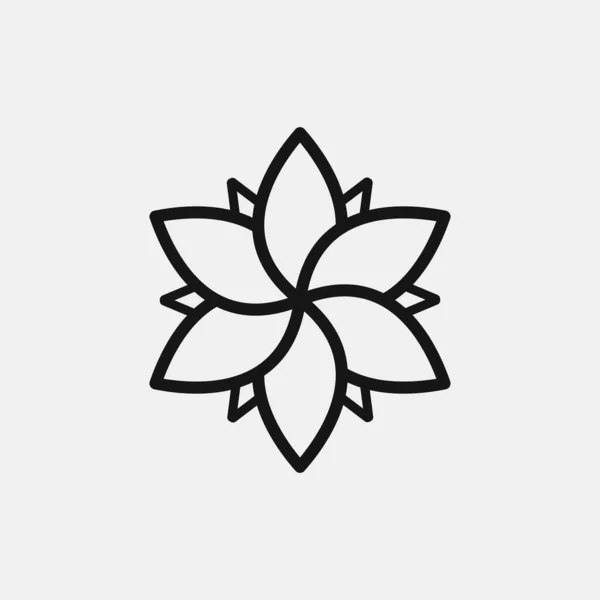 Diseño Del Logotipo Del Icono Flor Ilustración Simple Vector Plano — Archivo Imágenes Vectoriales