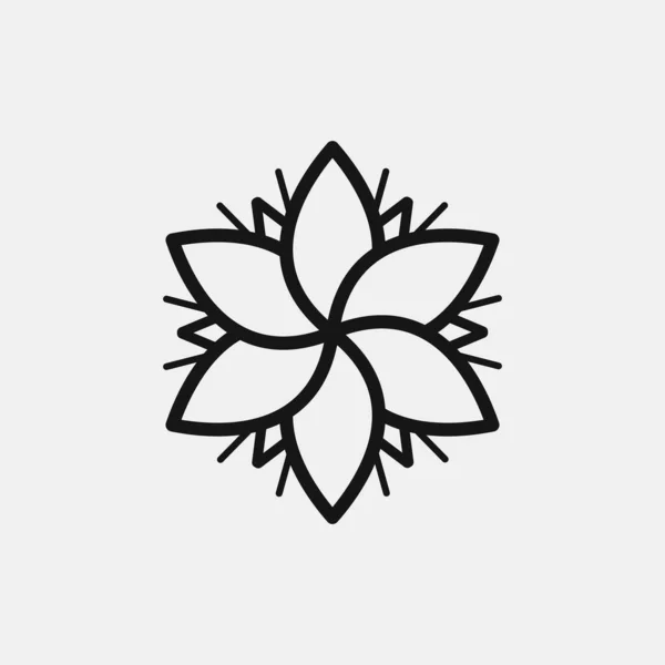 Diseño Del Logotipo Del Icono Flor Ilustración Simple Vector Plano — Archivo Imágenes Vectoriales