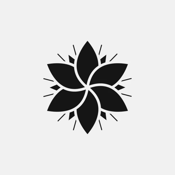 Diseño Del Logotipo Del Icono Flor Ilustración Simple Vector Plano — Archivo Imágenes Vectoriales