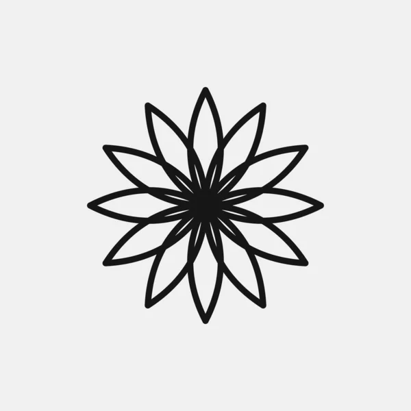 Diseño Del Logotipo Del Icono Flor Ilustración Simple Vector Plano — Archivo Imágenes Vectoriales