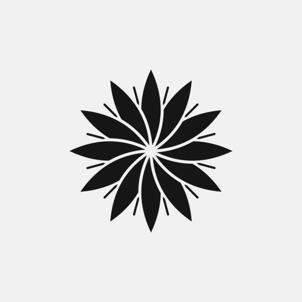 Diseño Del Logotipo Del Icono Flor Ilustración Simple Vector Plano — Archivo Imágenes Vectoriales