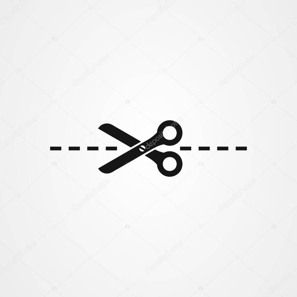 Scissors icon, cut or cutting symbol vector illustration