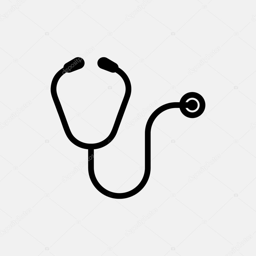 Stethoscope icon logo design. simple flat vector illustration